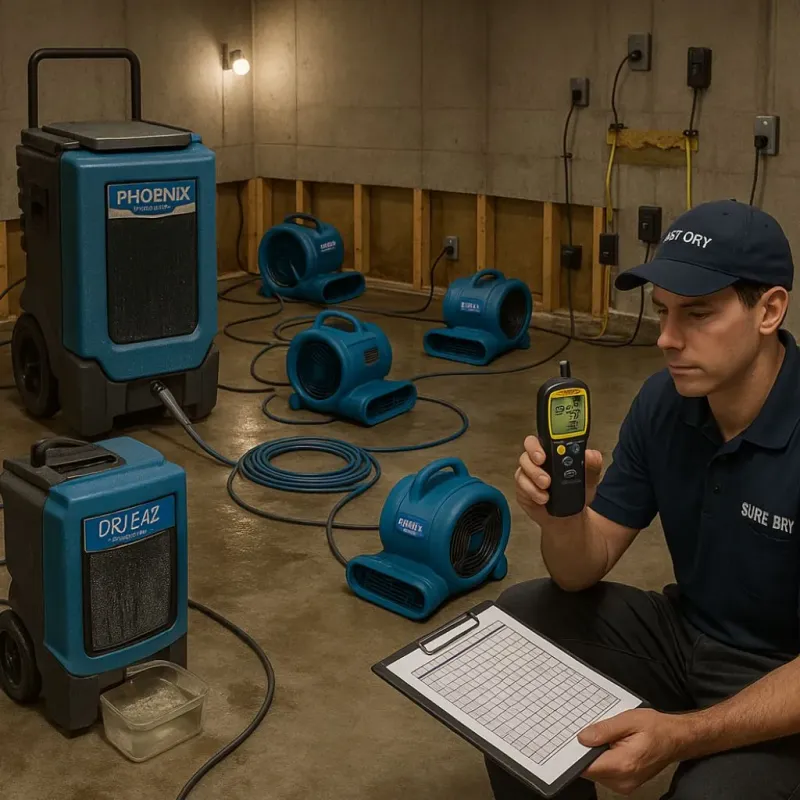 Structural Drying and Dehumidification process in Wakeman, OH